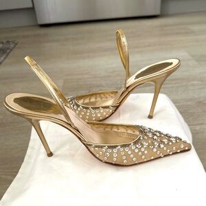 René Caovilla Cinderella Heels w crystal-embellished slingback heels